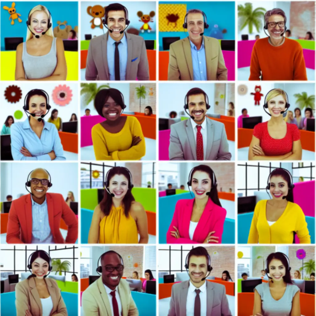 Retrato ilustrativo del equipo de soporte de ChickToy.com